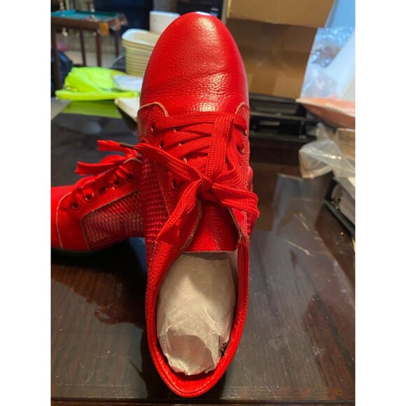 Italian Shoemakers Red Soft Leather Unisex Anti-Slip Comfort Shoes Size 10.5 - Picture 8 of 12